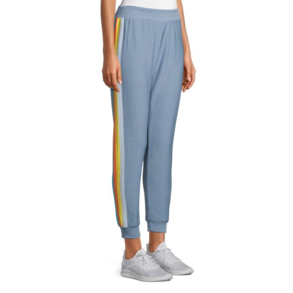 Chaser Aviator Style Retro Striped Ultra Soft Lounge Jogger Medium NWT New